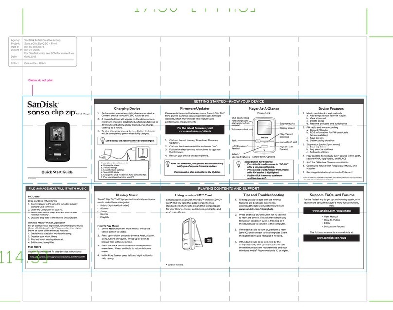 SanDisk sansa clip zip quick start guide