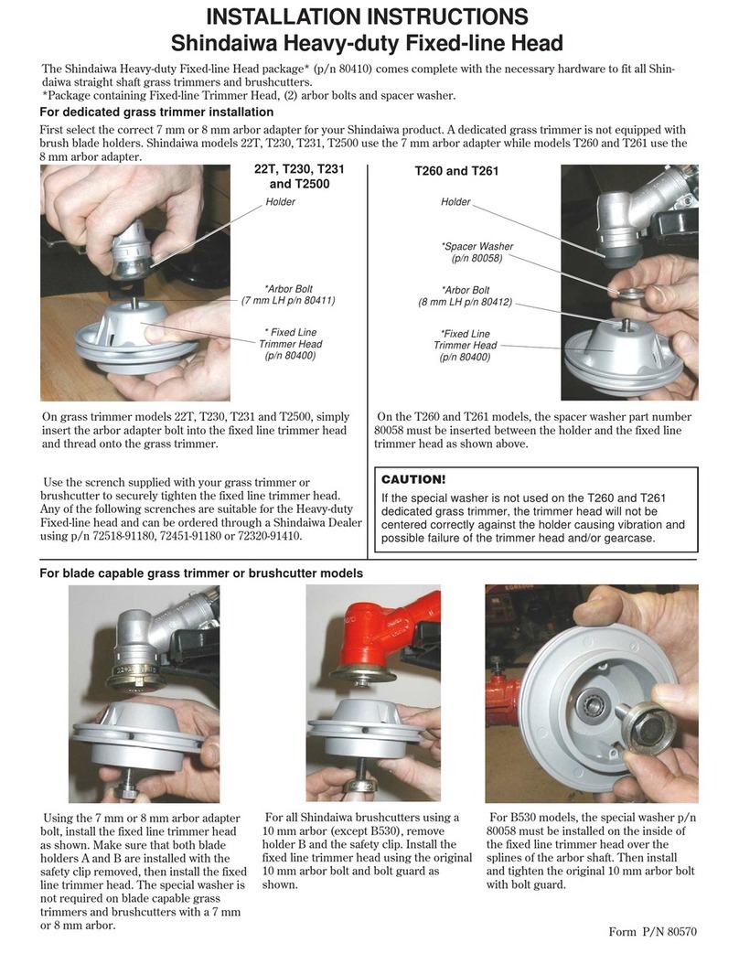 Shindaiwa Heavy-duty Fixed-line Head installation instructions Shindaiwa Heavy-duty Fixed-line Head installation instructions