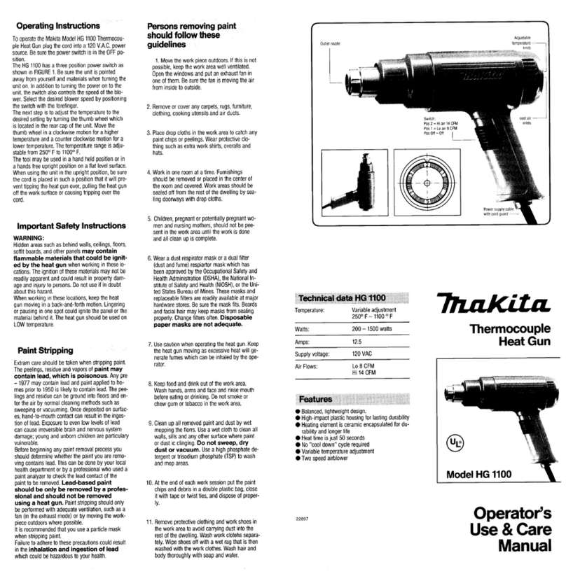 Makita HG 1100 User manual