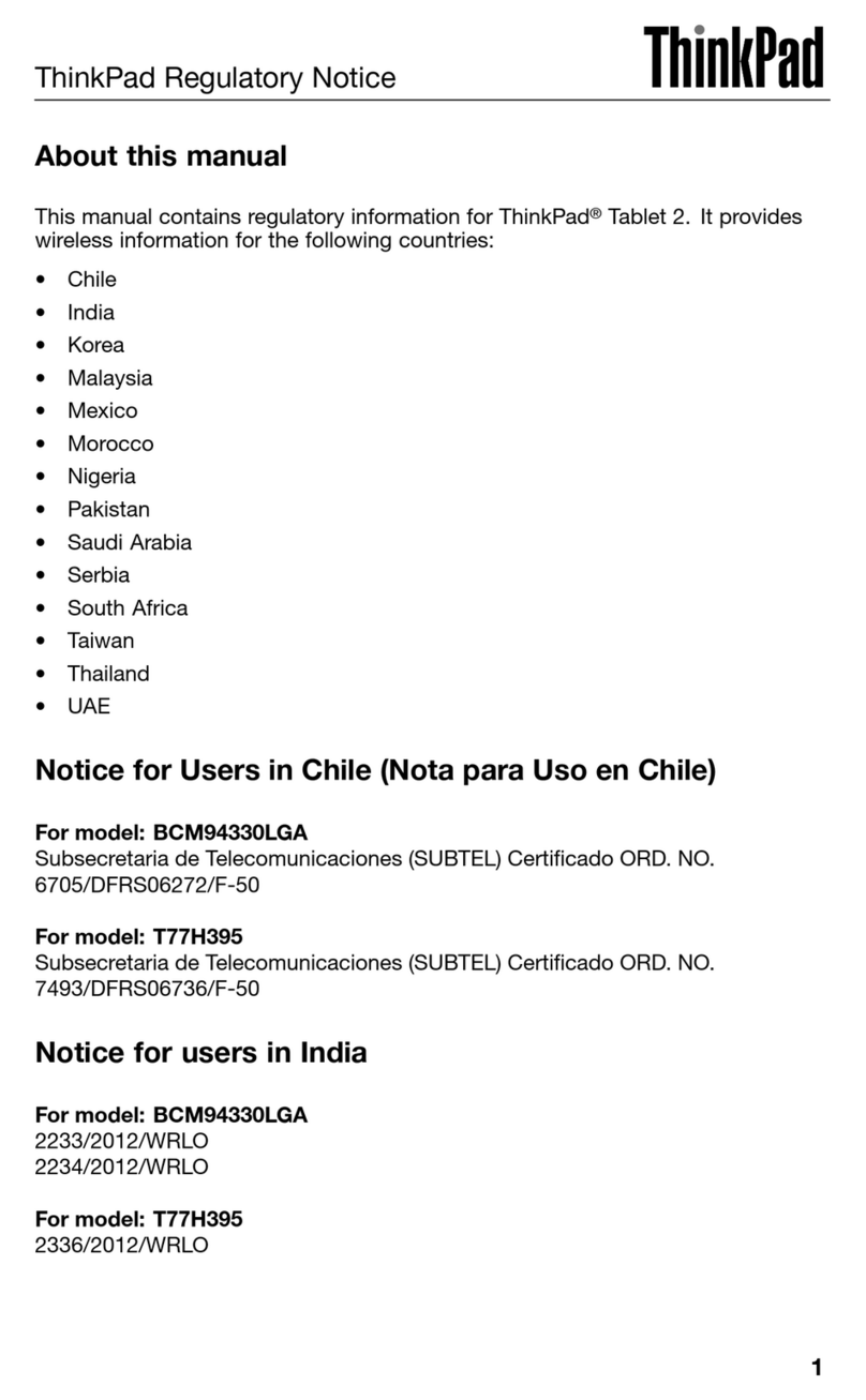 Lenovo ThinkPad Tablet2 manual&nbsp;