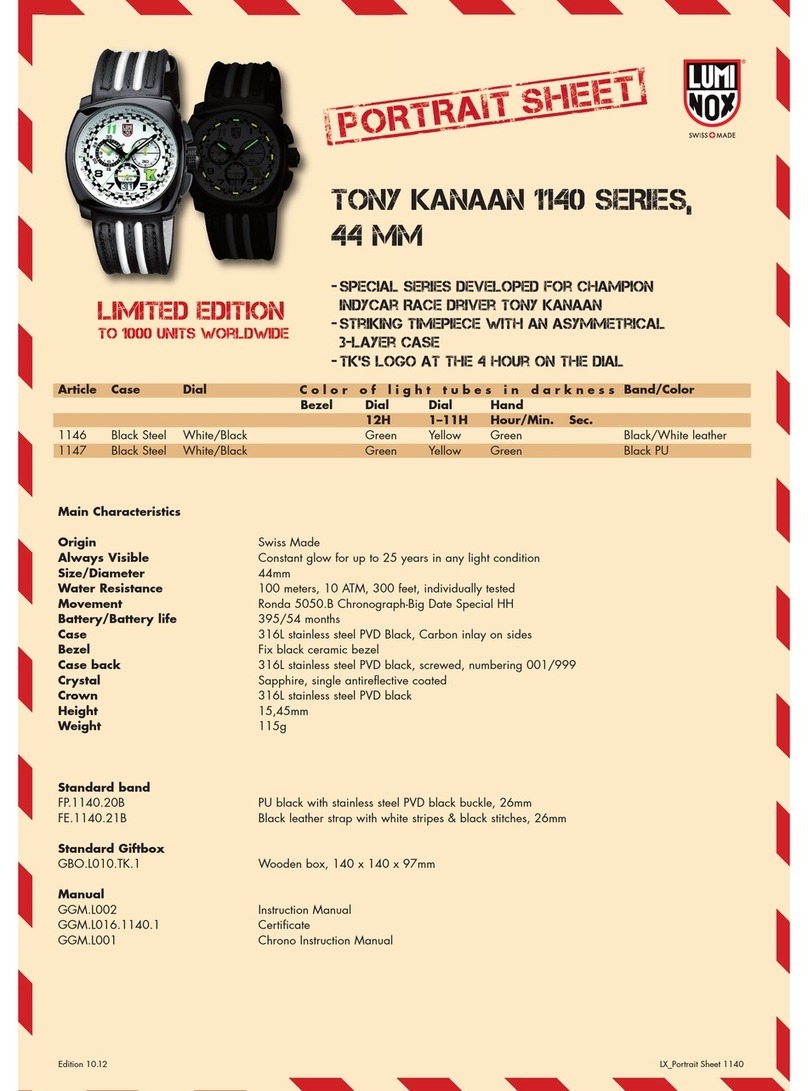 Luminox Limited Edition TONY KANAAN 1140 SERIES User manual