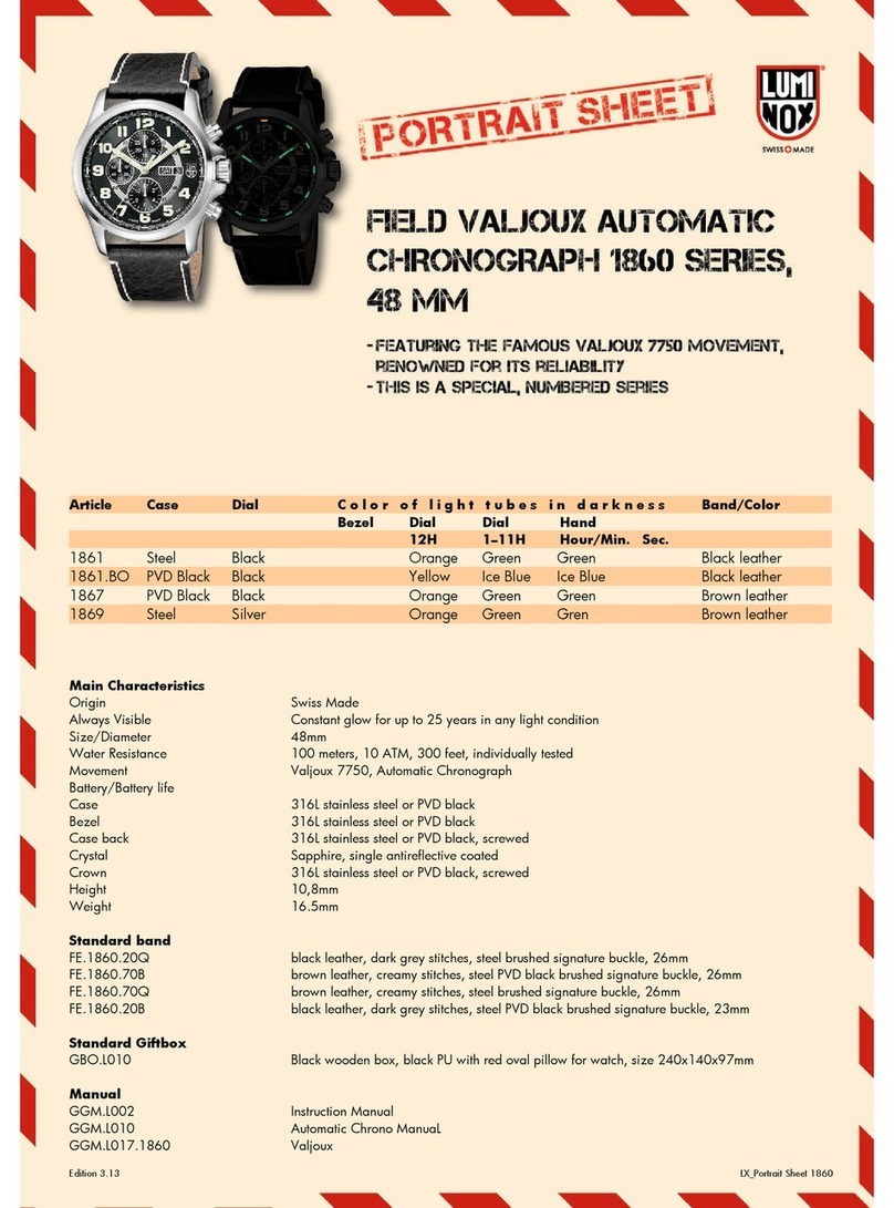 Luminox NumBered Edition FIELD VALJOUX 1860 SERIES User manual