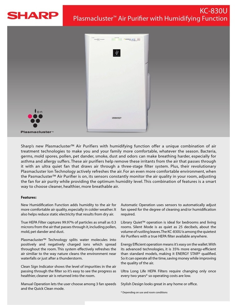 Sharp Plasmacluster KC-830U User manual