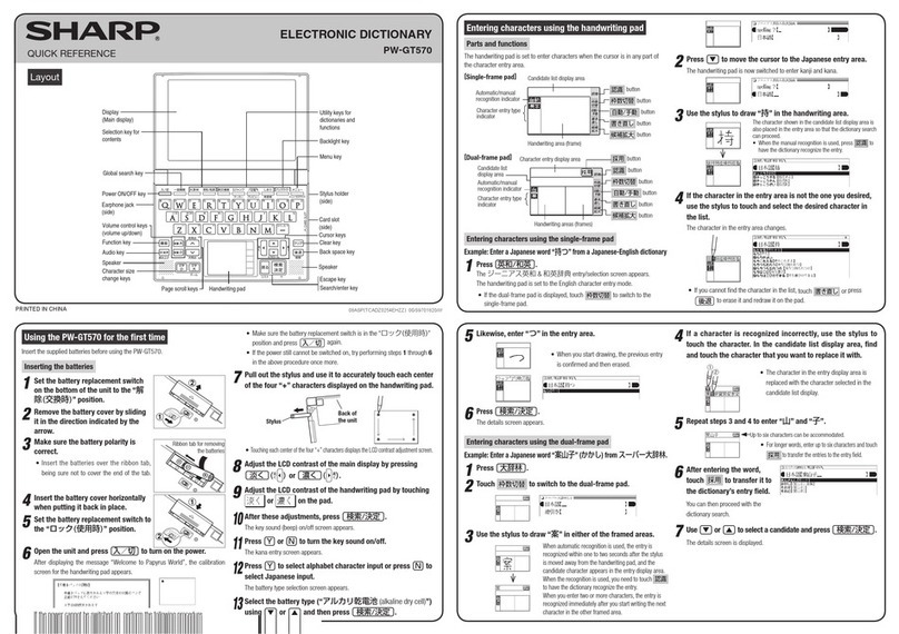 Sharp PW-GT570 User manual Sharp PW-GT570 User manual