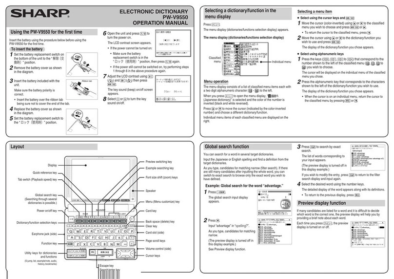 Sharp PW-V9550 User manual