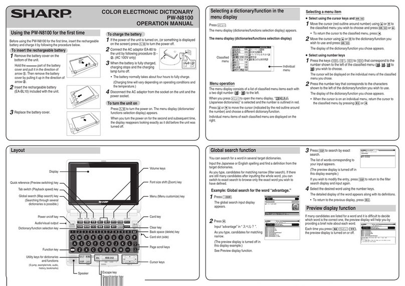 Sharp PW-N8100 Operation manual