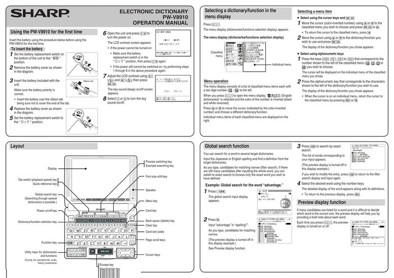 Sharp PW-V8910 User manual Sharp PW-V8910 User manual
