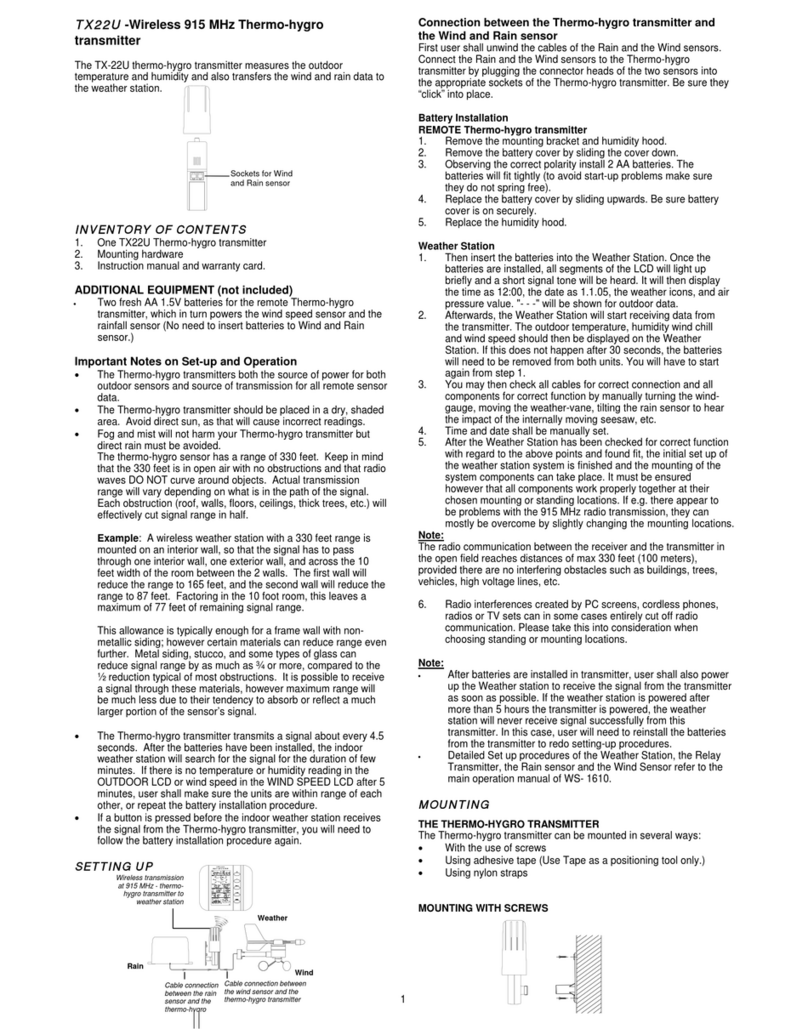 La Crosse Technology TX22U manual&nbsp;