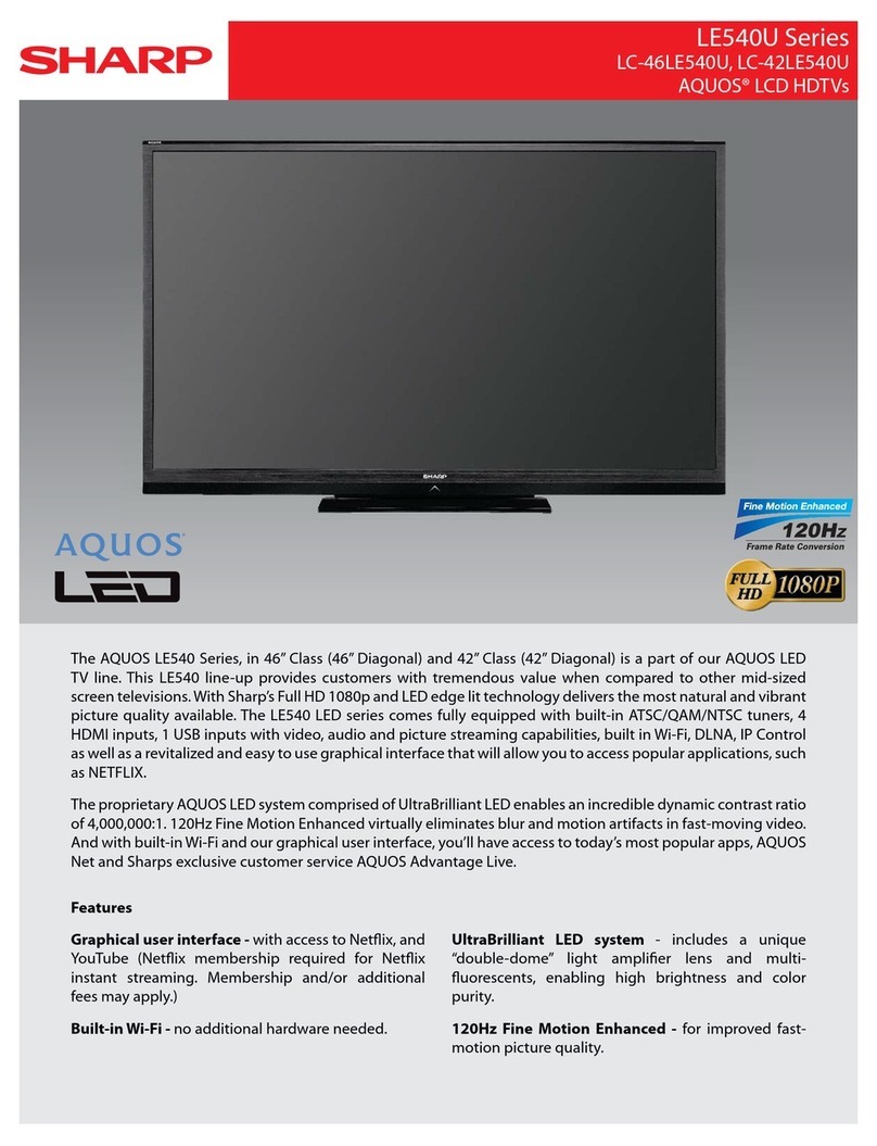 Sharp AQUOS LC-46LE540U User manual
