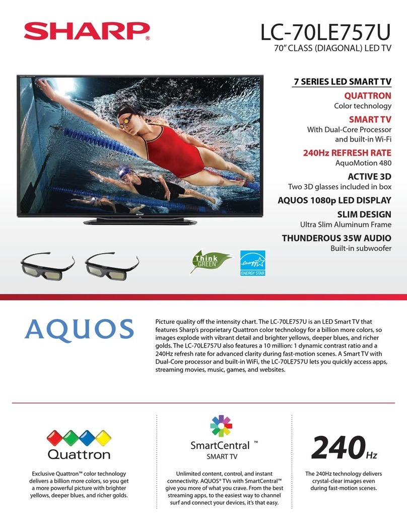 Sharp AQUOS LC-70LE757U User manual