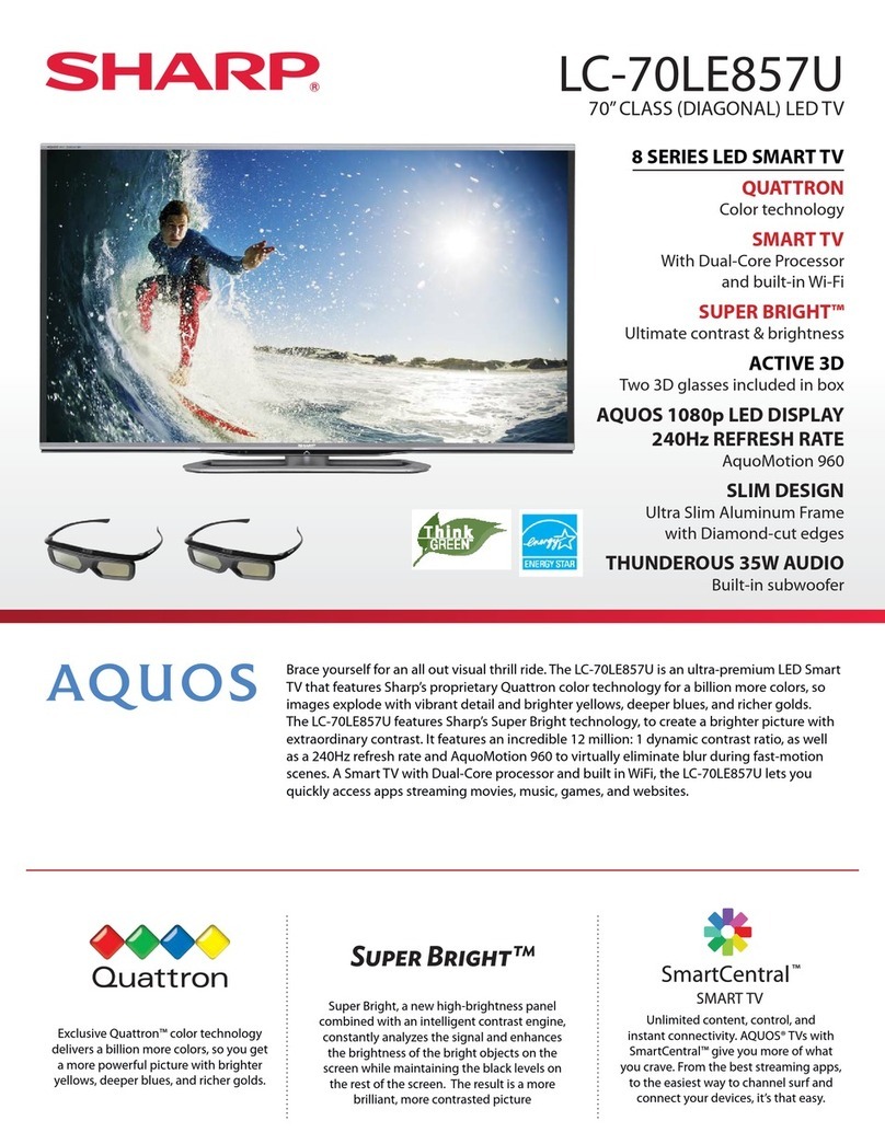 Sharp AQUOS LC-70LE857U User manual