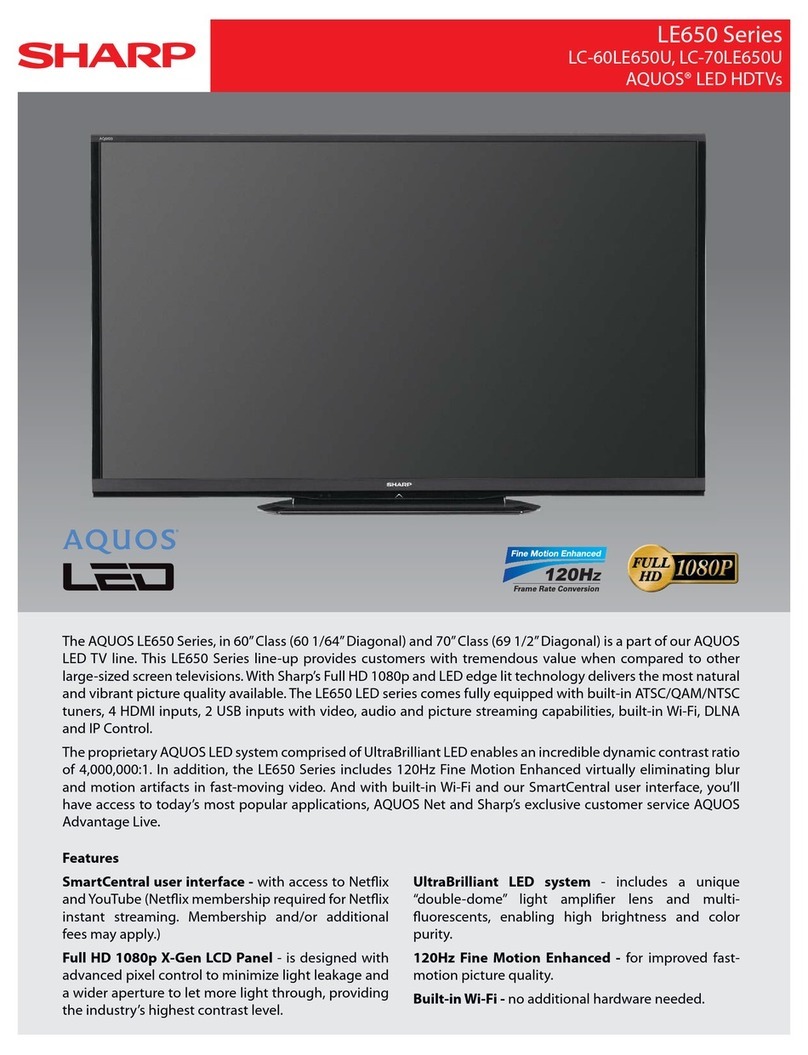 Sharp AQUOS LC-60LE650U User manual