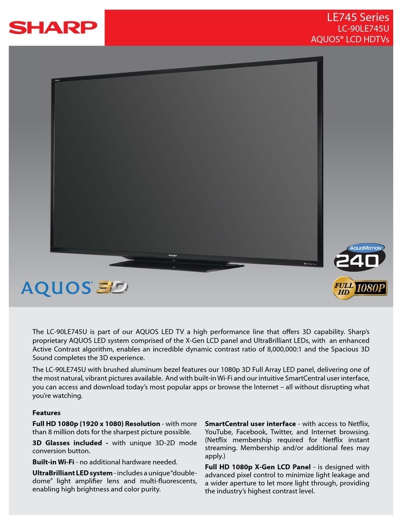 Sharp AQUOS LC-90LE745U User manual