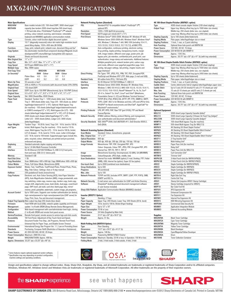 Sharp MX-6240N User manual