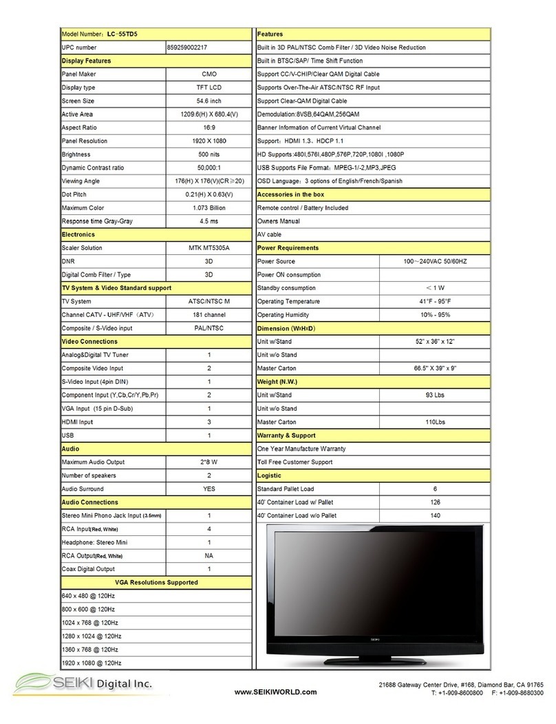 Seiki LC-55TD5 Owner's manual