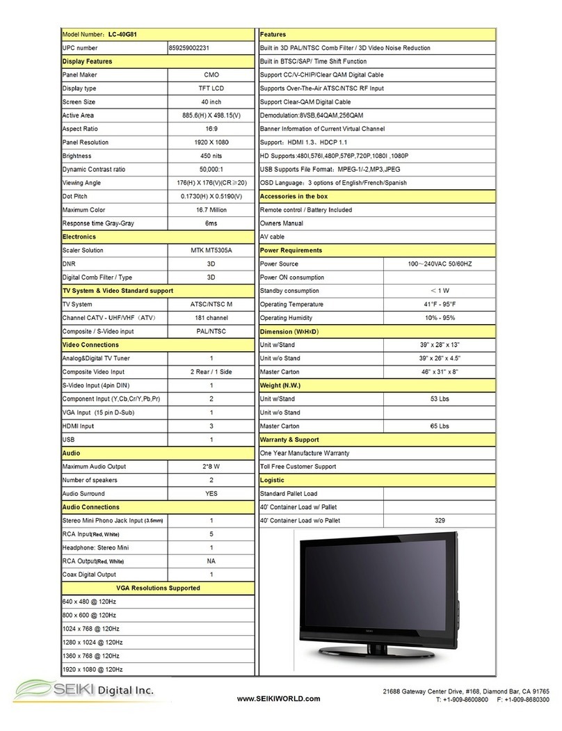 Seiki LC-40G81 Owner's manual