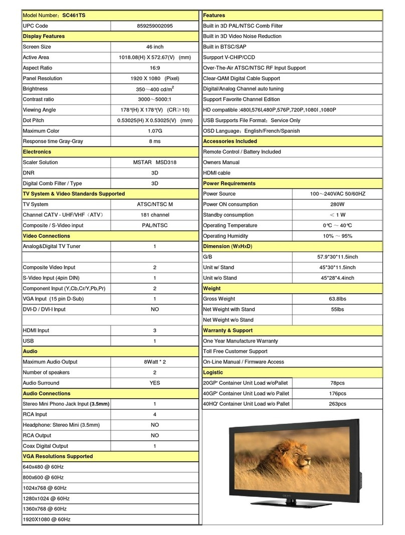 Seiki SC461TS Owner's manual