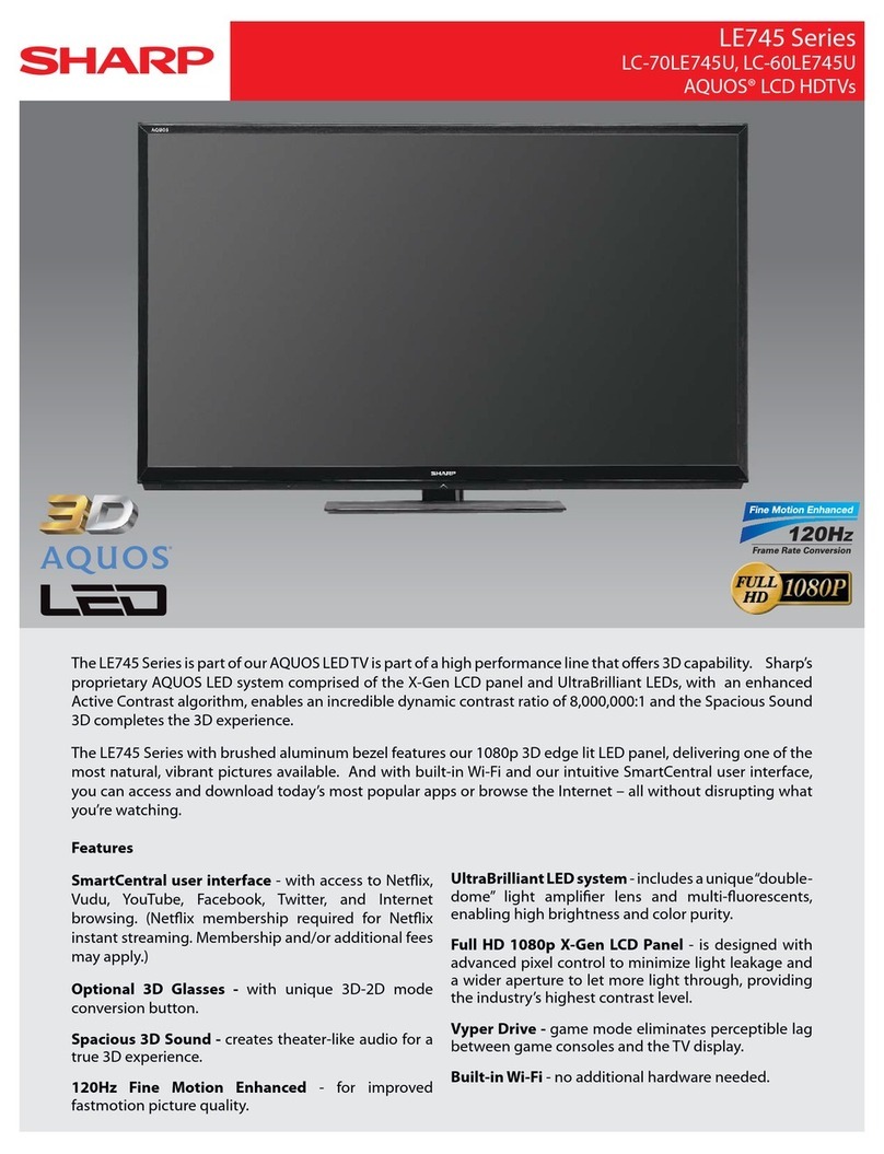 Sharp AQUOS LC-70LE745U User manual