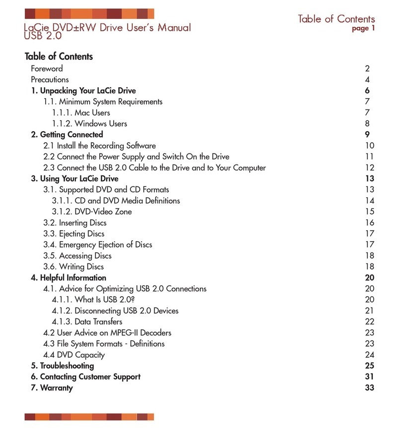 LaCie DVD RW Drive USB 2.0 user manual