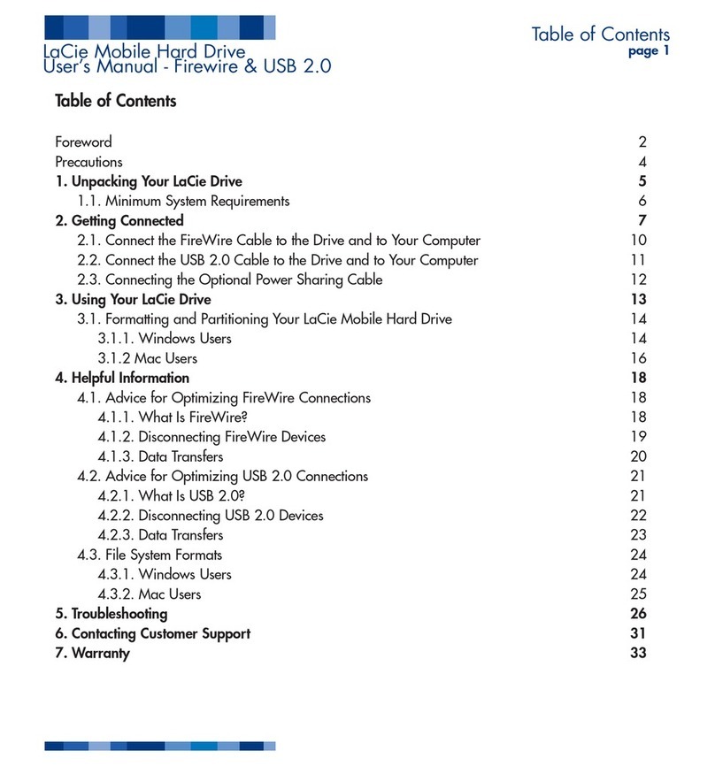 LaCie Mobile Hard Drive User manual
