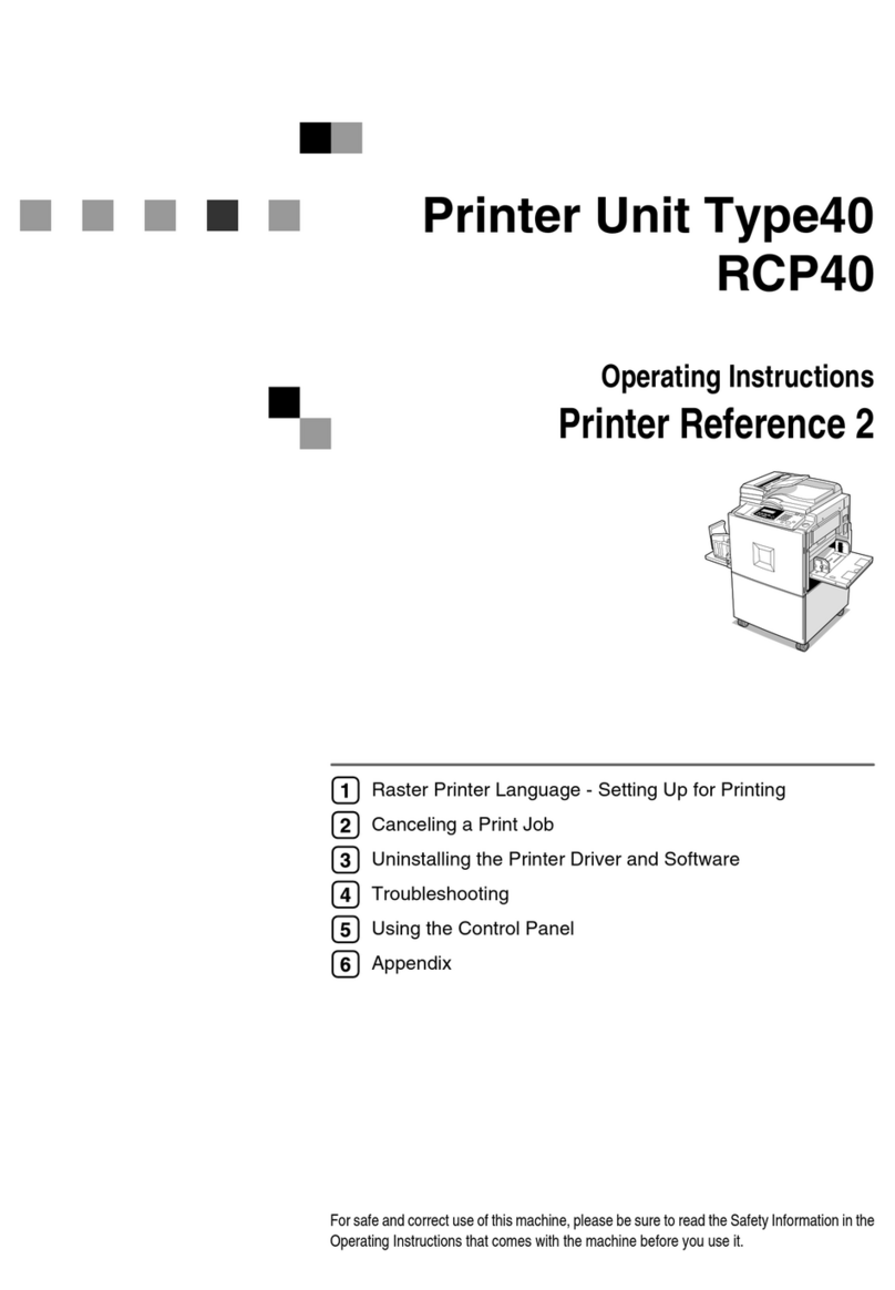 Lanier Printer Unit Type 40 RCP40 operating instructions