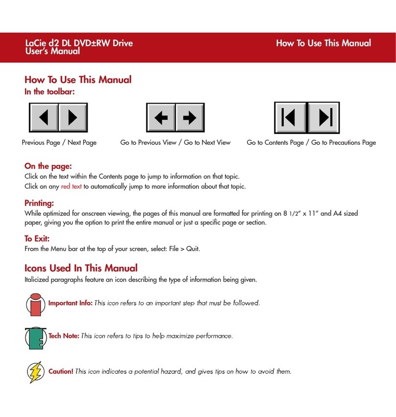 LaCie d2 DL DVD RW Drive User manual