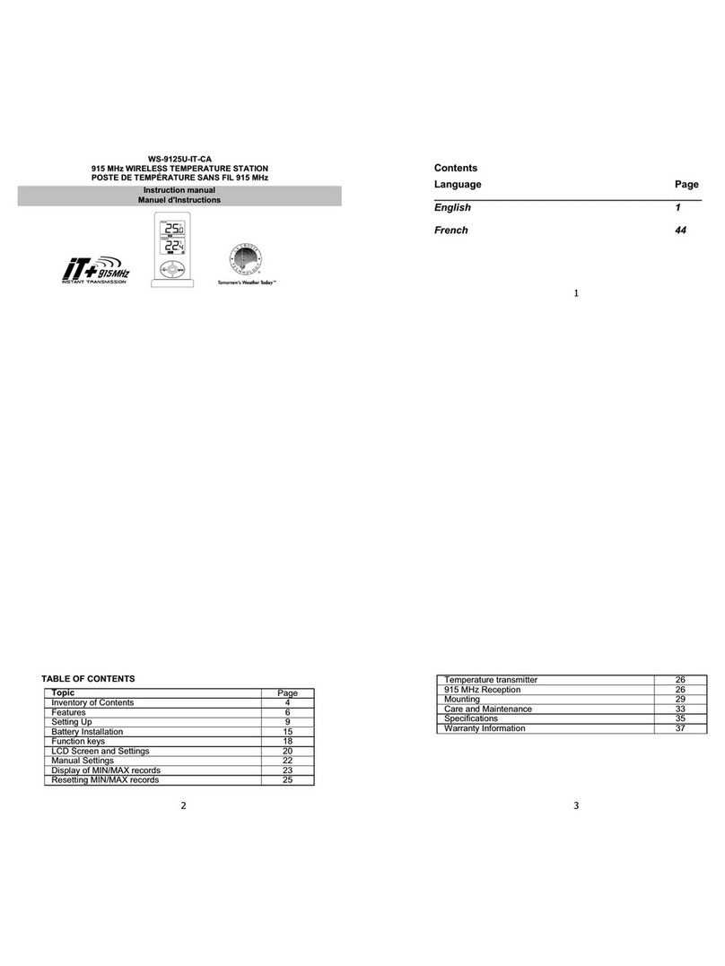 La Crosse Technology WS-9125U-IT-CA instruction manual La Crosse Technology WS-9125U-IT-CA instruction manual
