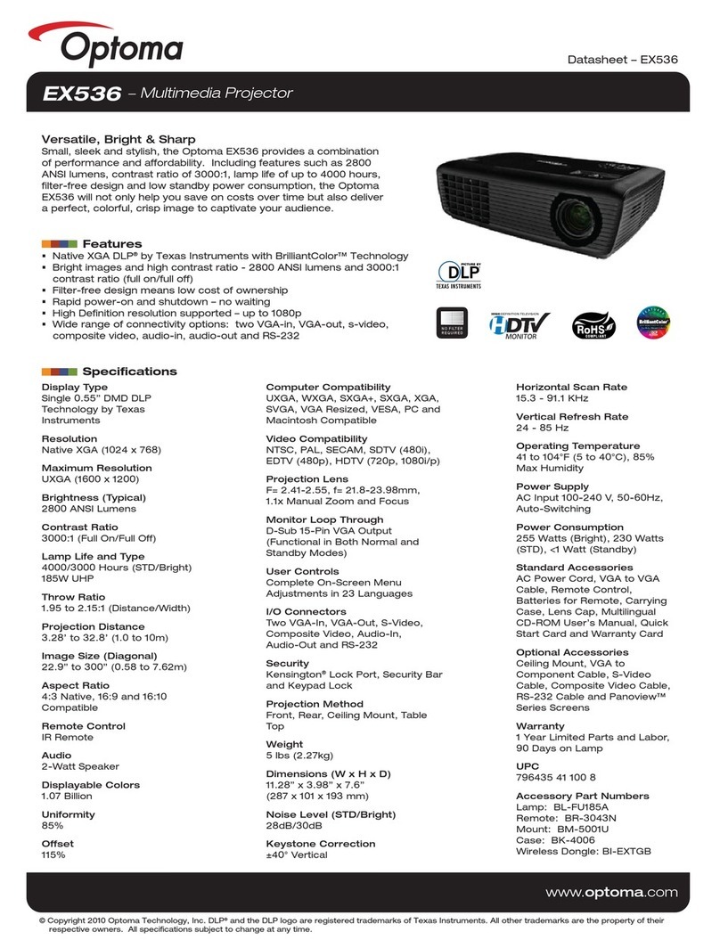 Optoma EX536 User manual