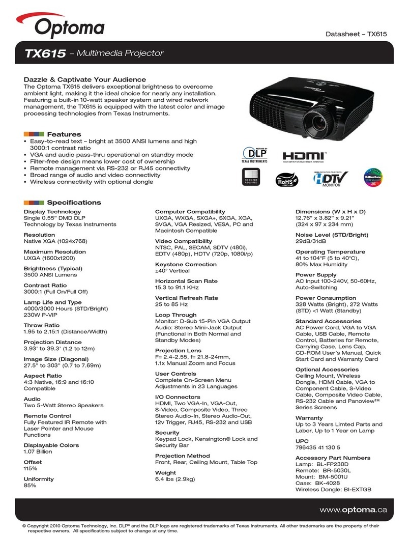 Optoma Optoma TX615 User manual