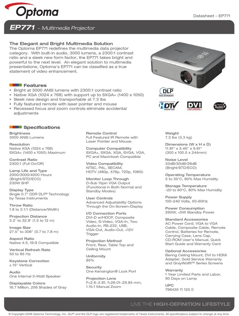 Optoma Optoma EP771 User manual