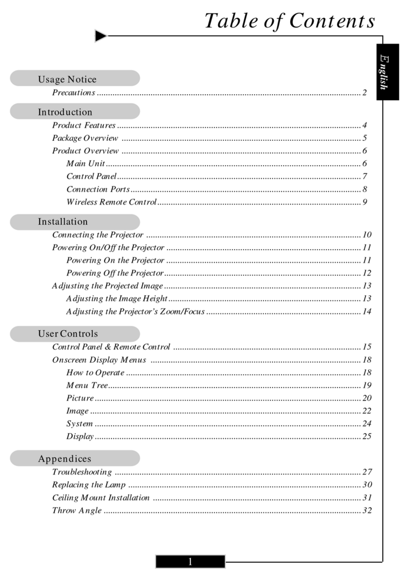 Optoma Projector with lens cap user guide