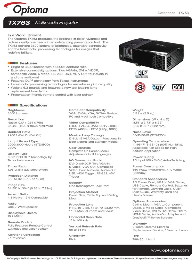 Optoma TX763 User manual