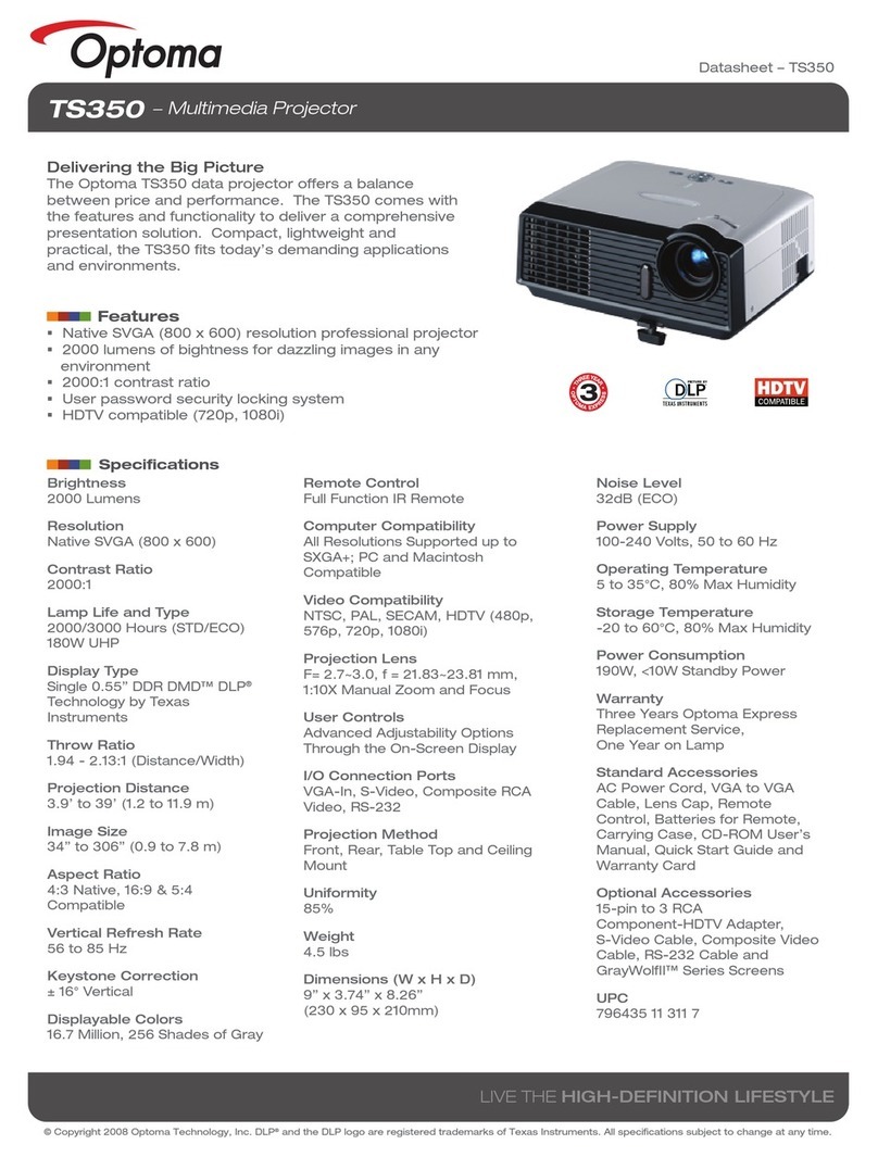 Optoma TS350 User manual