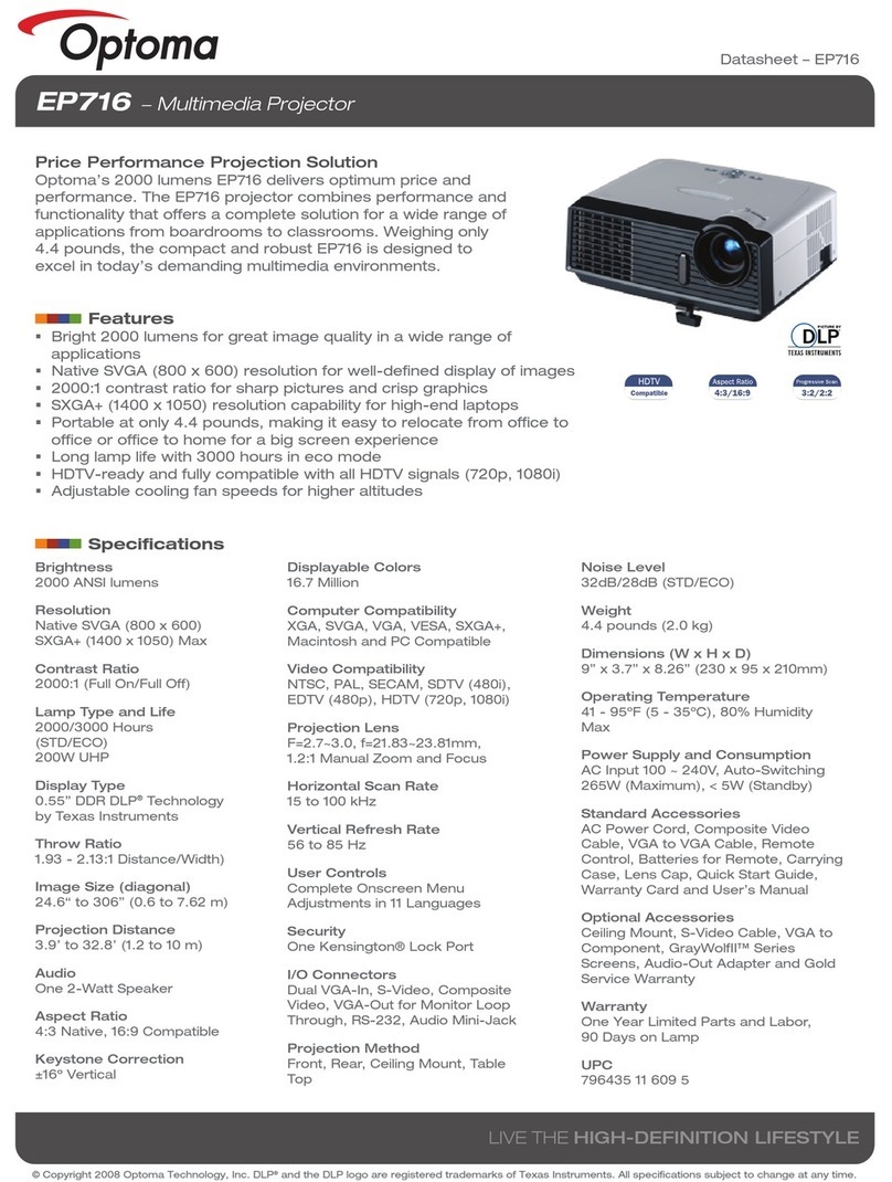 Optoma EP716 User manual Optoma EP716 User manual