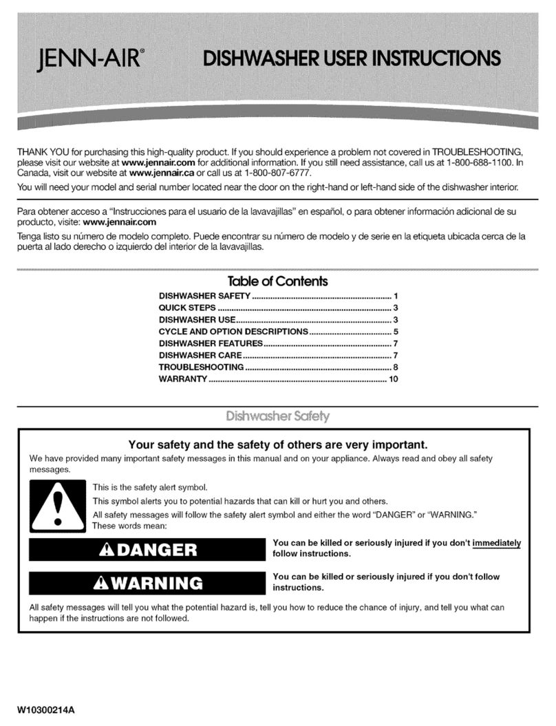 Jenn-Air JDB3000AWW3 User manual