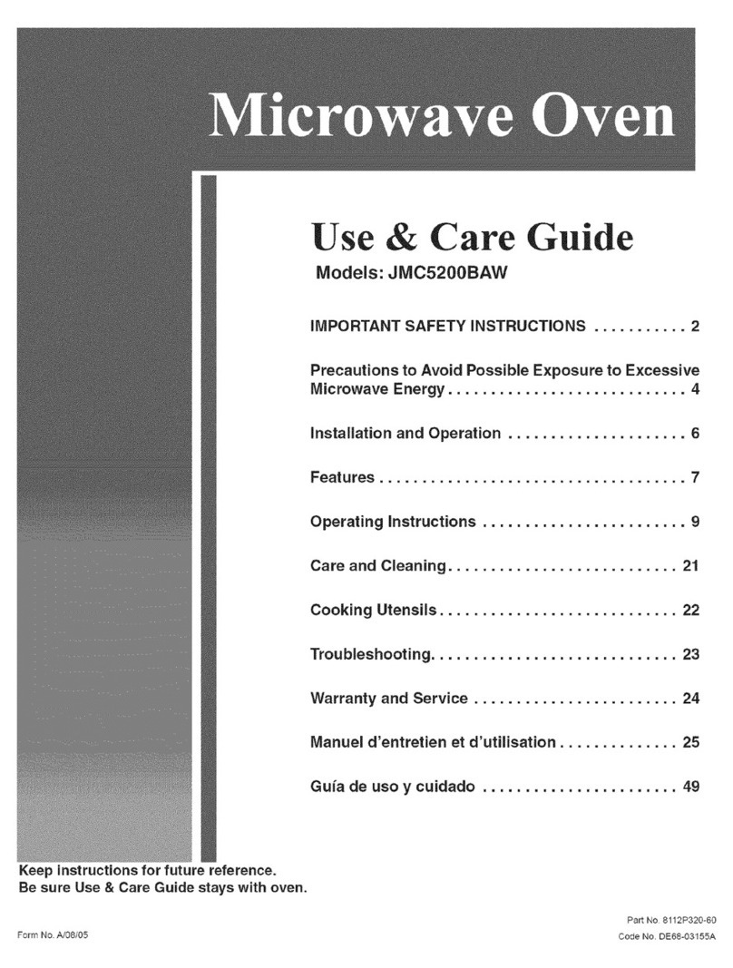 Jenn-Air JMC5200BAW Use & care guide