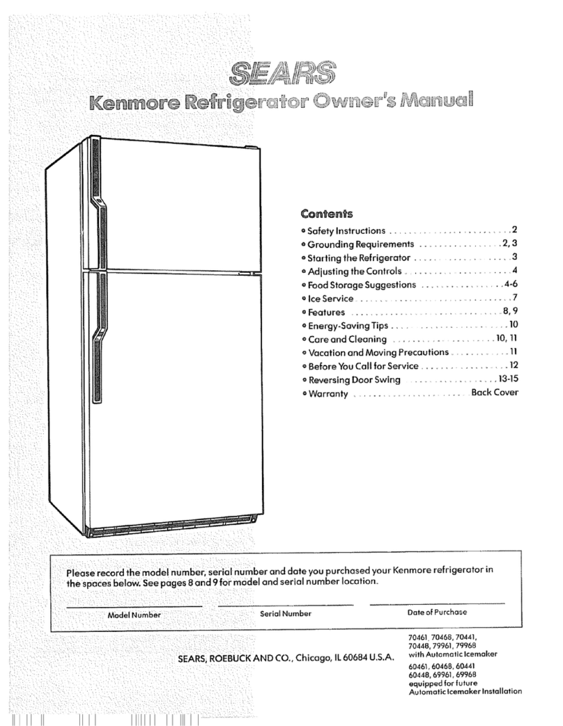 Kenmore 3638799682 owner's manual