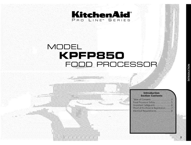 KitchenAid PRO LINE KPFP850 series User manual