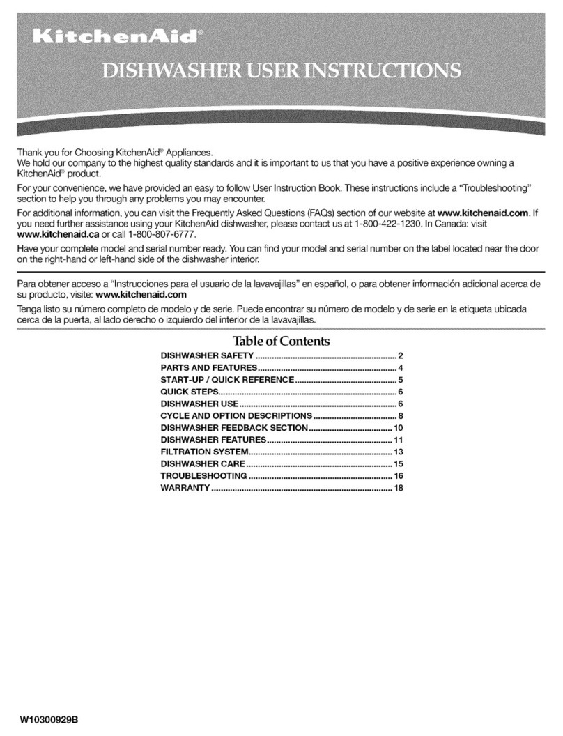KitchenAid KUDE20FXWH4 User manual