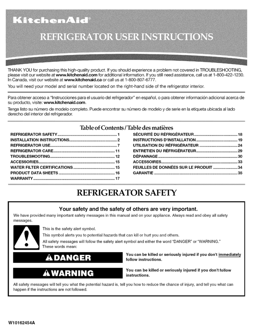 KitchenAid KSRX25FTWH02 User manual