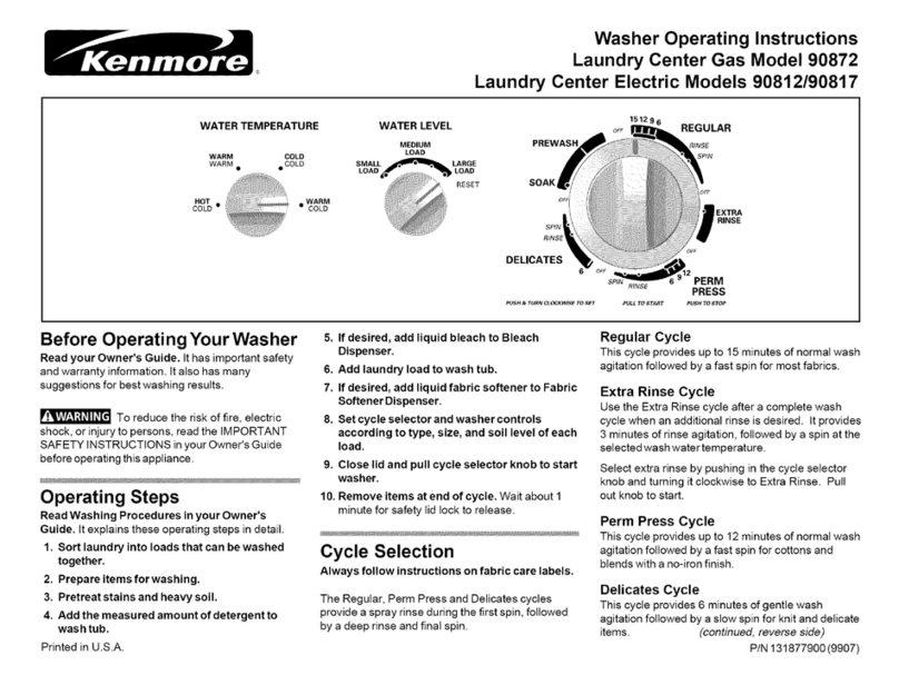 Kenmore 90872 Instruction and safety manual
