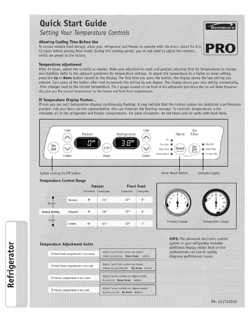 Kenmore PRO 241724500 quick start guide