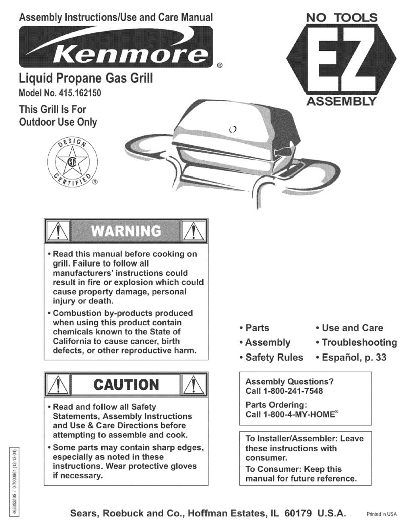 Kenmore 415.162150 Assembly instructions/use and care manual