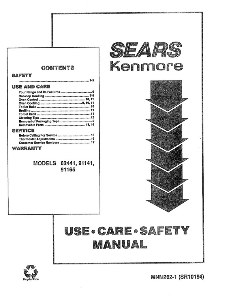 Sears 9119114890 Use Installation instructions Sears 9119114890 Use Installation instructions
