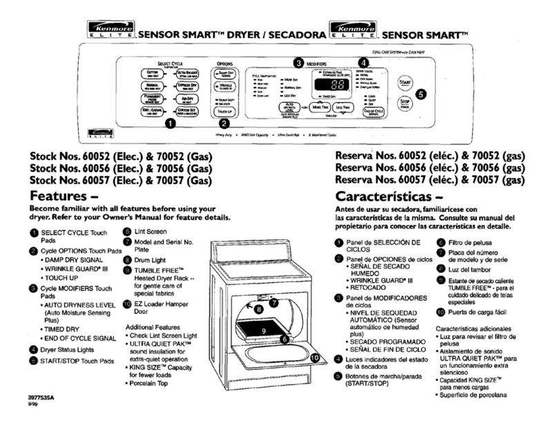 Kenmore 11070052990 Features & benefits