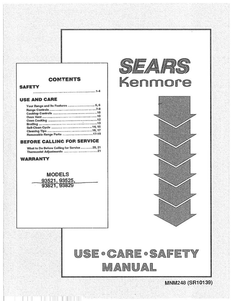 Kenmore 93521 Use Use, care, safety manual Kenmore 93521 Use Use, care, safety manual
