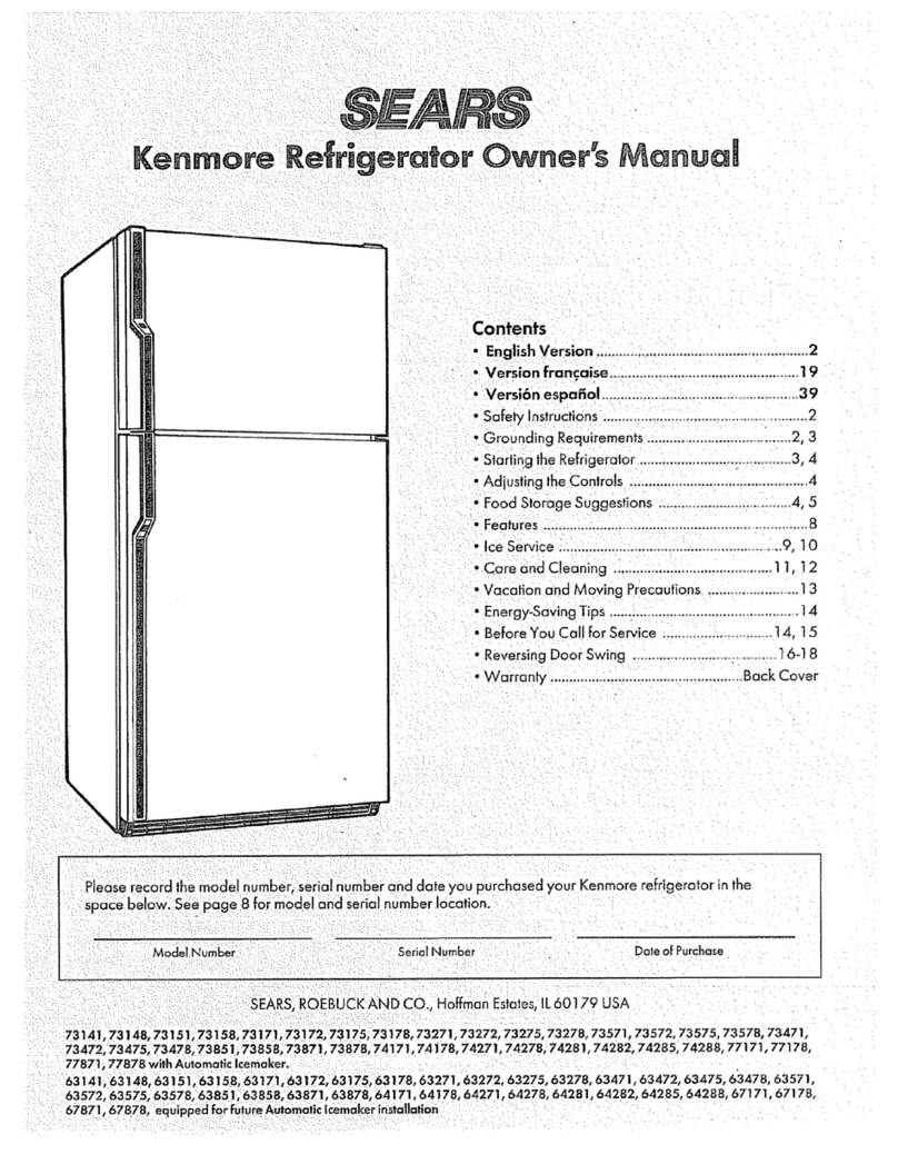 Kenmore 3639738715 owner's manual