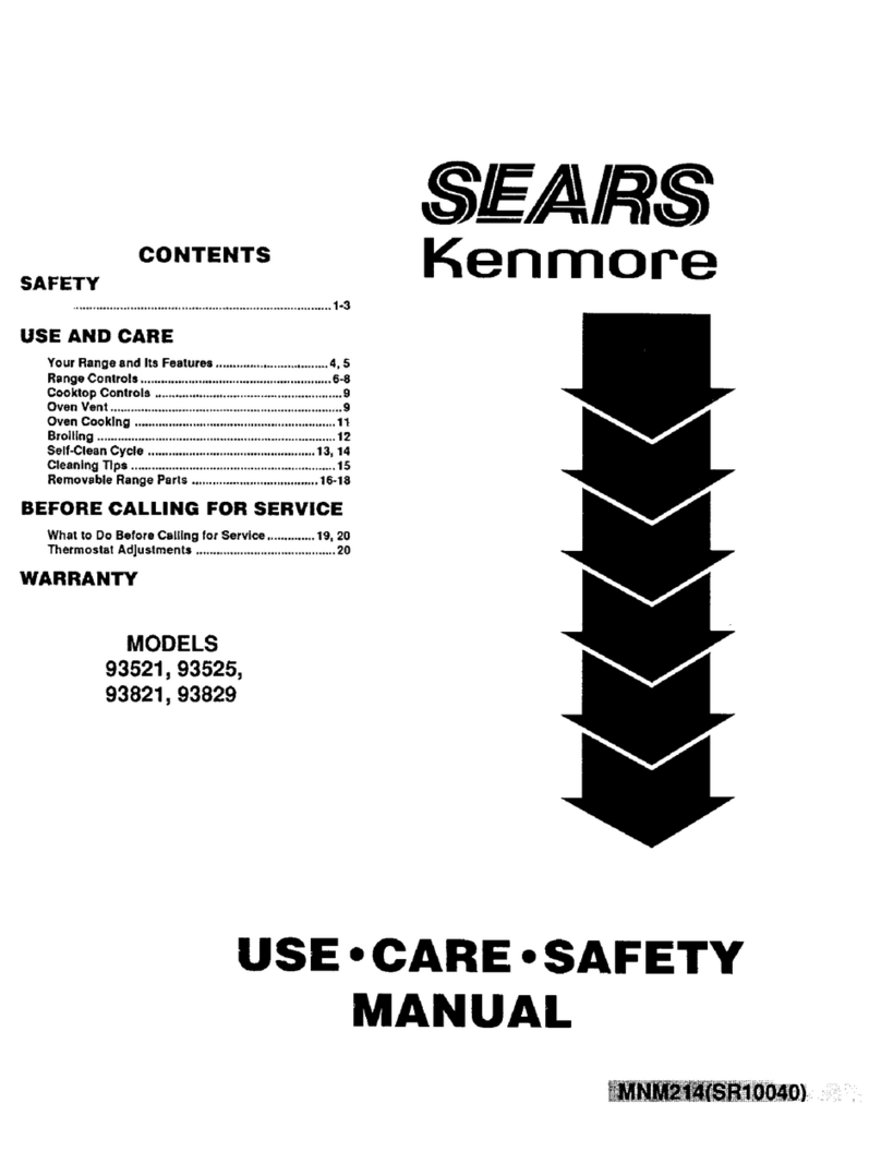 Kenmore 93521 Use Use, care, safety manual