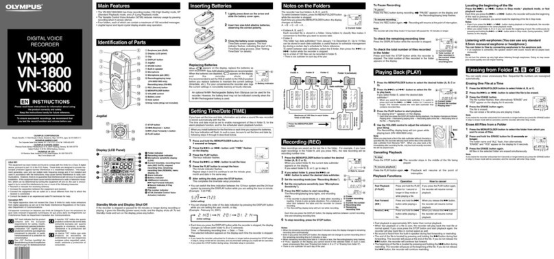Olympus VN-900 User manual