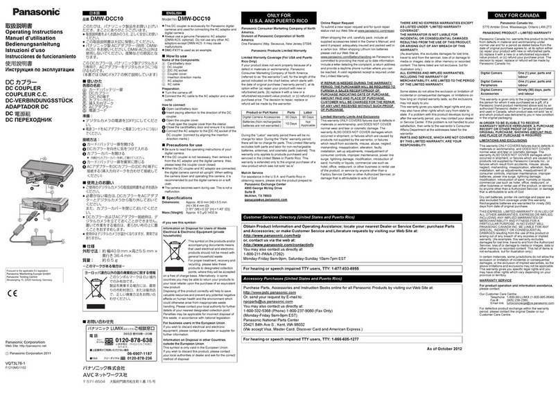 Panasonic DMW-DCC10 User manual Panasonic DMW-DCC10 User manual